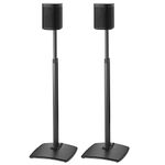 WSSA2-B1 Adjustable Height Wireless Speaker Stands Designed for SONOS ONE, Play:1, and Play:3 (Pair)