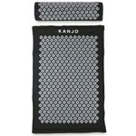 Kanjo FSA HSA Eligible Premium Large Acupressure Mat and Pillow Set for Back Pain Relief & Neck Pain Relief, with Memory Foam Pillow, Includes Carry Bag, Black XL