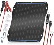 Voltset 20W Solar Car Battery Charger, 12V ETFE Portable Waterproof Solar Power Trickle Battery Charger & Maintainer for Car, Boat, RV, and Motorcycles with Cigarette Lighter ＆ Alligator Clips