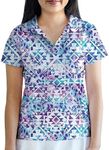 YATTA GOLF Premium Golf Polo Shirts for Women (3X-Large) - Lightweight, Wrinkle Resistant, Dry-Fit & Moisture Wicking Golf Outfits for Women - Casual Womens Top & Athletic Shirt Aztec