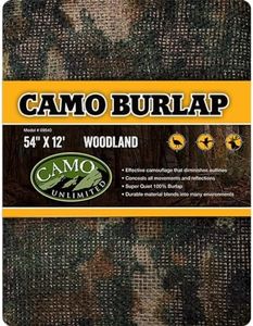 CamoSystems Heavy Duty Burlap Camouflage Hunting Net, 54” x 12’