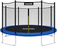 12FT Outdoor Backyard Trampoline Full Sized with Safety Net Cage Enclosure System and Reinforced Bouncy Jumping Mat Surface, Safety Guaranteed, Perfect for Kids, Teens and Adults