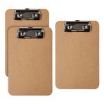 wexpw 3 Pack Mini Wood Clipboard 4.7X 7.3inch Small Memo Size Pocket Clipboards A6 Mini memo clipboard Low Profile with Hang Tab Server Notepads Guest Check Clipboard