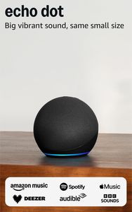 Echo Dot Smart Speaker with Alexa – Charcoal, Wi-Fi & Bluetooth