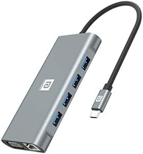 Portronics Mport 11C USB C Hub (11-in-1), Multiport Adapter with 4K HDMI, Ethernet, 100 W PD Charging, VGA, 4 x USB 3.0, SD/microSD Card Reader for PC, Laptops, MacBook (Grey)
