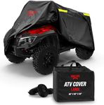 Badass Moto ATV Covers Waterproof Outdoor Heavy Duty, 4 Wheeler Cover – ATV Cover Four Wheeler Rip-Resistant, Night-Reflective Quad Cover, 4 Wheeler Accessories - NoZipper-Black Large 95"