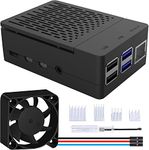 GeeekPi Raspberry Pi 4 Case, Raspberry Pi 4 Case with PWM Fan 40X40X10mm,Raspberry Pi Adjustable Speed Cooling Fan and Raspberry Pi 4 Heatsinks for Raspberry Pi 4 Model B (Black)