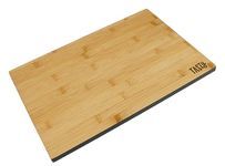 Tasty Bamboo Cutting Board, Wooden Chopping Board, Robust Bamboo for Chopping & Cooking Food, Charcuterie Board, Appetiser Board, Sandwich Board, Bread Board, 35.5x25x1.2cm, Brown & Elegant Grey