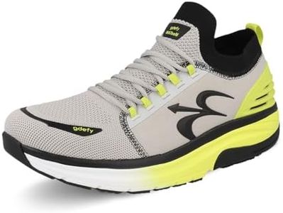 GDEFY Men's MATeeM Cross-Trainer 9.5 M US - Hybrid VersoShock Performance Proven Pain Relief Shoes with Support Gray,Yellow