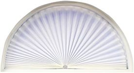 Redi Shade No Tools Original Arch Light Filtering Pleated Fabric Shade White, 72 in x 36 in