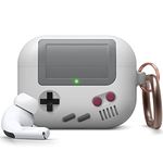 elago AW5 Case Compatible with Apple AirPods Pro Case, Classic Handheld Game Console Design Case with Keychain [US Patent Registered] - Light Grey