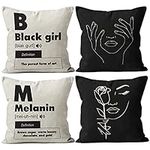 M-Qizi Black Girl Throw Pillow Cove