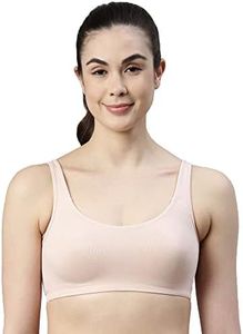Enamor SB06 Low Impact Bra - Non-Padded, Wirefree & High Coverage Pearl
