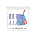 simplehuman Code V Custom Fit Drawstring Recycling Trash Bags, 16-18 Liter / 4.2-4.8 Gallon, Blue, 60 Count