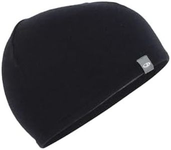 Icebreaker Unisex Merino Pocket Beanie, Black/Gritstone Heather, One Size