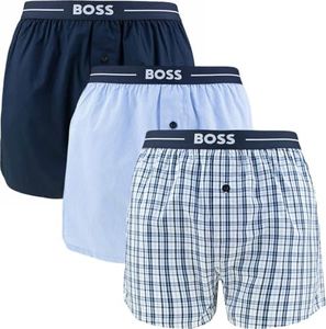 BOSS 3P Woven Boxer Pijama_Corto, Open Blue465, XXL para Hombre