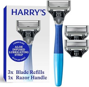 Harry's Original Shaving Kit for Men - Razor Handle and 3 Razor Blade Refill Cartridges - German Engineered - Ocean Blue