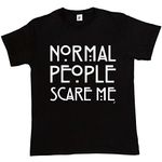 Fancy A Snuggle Normal People Scare Me American Horror Story Mens T-Shirt Large Black