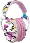 PROTEAR SNR 28 dB Kids Ear Protection Ear Muffs,Ideal Hearing Protectors for Noise Sensitivity Children under Fireworks,Travel, Sports Events and Noisy Surroundings(Pink Graffiti)