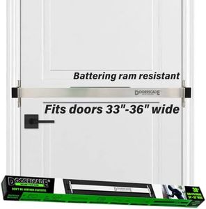 Door Security Bar-by Doorricade-Secure The Entire Width of Your Inward Opening Front Door-Safe Room. Fits Doors 32"-36" Wide.