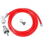 Dbgogo 5 Feet Ball Lock Disconnect Gas Tubing Line Stainless Steel Carbonation Cap Kit for Soda Beer PET Bottle CO2 Regulator Keg Tap with Stainless O.D 5/16'' Barb Brewing Hose Clamp Sealing Gasket