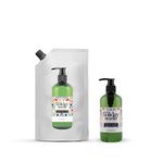 Kimirica Foaming Handwash Pump Dispenser + Refill Combo Pack 100% Vegan and Paraben Free Pack of 2 Rich Foam | Moisturizing Hand Wash | Soft on Hands (Aloe Vera and Olive, 1000ml +300ml)