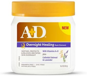 A+D Overnight Healing Diaper Rash Ointment - Soothes, Protects & Relieves Diaper Rash Overnight with Lavender & Colloidal Oatmeal - Healing Ointment for Red, Itchy, Irritated Skin - 15.2 oz Jar