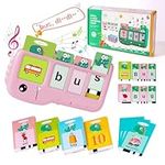 Spelling Games for Kids, Educational Toy for 3-6 Years Old Boys And Girls - Montessori Toys for Toddlers, CVC Word Builder Learning Machine Speech Therapy Autism Sensory Toys for kids 3 4 5 6(Pink)