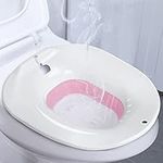 Foldable Sitz Bath for Toilet Seat, Sitz Basin for Hemorrhoids, Postpartum Care, Perineum Treatment, Cleansing & Detox, Yoni Steam Seat Fits Standard Toilets, Vaginal/Anal Soaking Steaming Seat