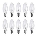 Light Bulbs Small Screw in Candle, Ịṇcạṇḍẹṣcẹṇṭ Candle Bulbs Dimmable 2̣5̣Ẉạṭṭ, 10 Pack Screw in Light Bulbs SES E14, Warm White 2700K, 230V