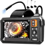 Endoscope Camera with Light, Borescope Camera with 4.3" IPS Screen, 1080P HD with 8 LED Lights, 50 FT Semi-Rigid Cord Bore Scope, IP67 Waterproof Endoscope for Sewer, Tools for Men