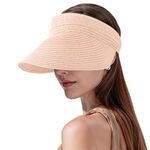 PALAY® Straw Cap for Women Stylish Womens Hat, Wide Brim Women Hat for Sun, Packable Caps for Women, Sun Hat Women Beach Roll Up Sun Visor hat for Woman with Adjustable Elastic Closure