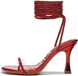 Cape Robbin Strappy Heels For Women Sexy Lace Up Clear High Heels Sandals - Heeled Braided Sandals (Lurex)