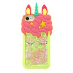 wifantien Quicksand Unicorn Case for iPod Touch 7/Touch 6 5,3D Cartoon Cute Kawaii Yellow Quicksand Unicorn Bling Star Kids Teens Girls Women Soft Silicone Case for iPod Touch 7 6 5 Quicksand Unicorn