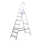 BiGDUG Aluminium Step Ladder - 7 Step Folding Ladder - Non-Slip Surface Hand Rails - Closed Height 2170 mm