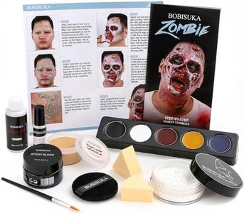 Halloween Zombie Makeup, Complete Zombie SFX Makeup Kit Set with Face Paint, Liquid Latex, Scar Wax & Fake Blood for Special Effects Make Up, Costume Cosplay Stage & Movie