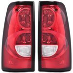 PIT66 Tail Lights w/o Bulb Compatible with 2003 2004 2005 2006 Chevy Silverado Pickup Driver and Passenger Side Red Clear Lens GM2800174, GM2801174