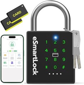 Dhiedas New Smart Padlock with Key, Heavy Duty Combination Padlock, RFID Pad Lock with Codes Bluetooth APP Access, Outdoor Waterproof Electronic Key Lock for Gate Fence Shed Locker Garage Garden