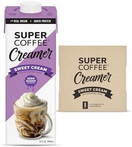 Super Coffee Creamer, SugarFree Coffee Creamer (0g Sugar, 1g Protein, 15 Calories) [Sweet Cream] 32 Fl Oz, 6 Pack | Keto Coffee Creamer