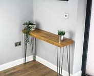 Rustic Console Table | 30cm Deep Handcrafted Home Side Table | Industrial style Wooden Table with Hairpin Legs | Hallway | Entryway