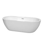 Wyndham Collection Soho 72 inch Freestanding Bathtub for Bathroom in White with Polished Chrome Drain and Overflow Trim