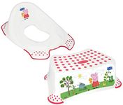 Peppa Pig 49613 Toilet Training Seat Bundled with Peppa Pig Step Stool with Non Slip Feet White