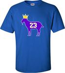 Small Royal Blue Adult Goat James G.O.A.T. King T-Shirt