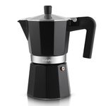 Sivaphe Stovetop Coffee Maker 450ml/9 Cups, Aluminium Moka Pot Italian Espresso Maker with Heat-Resistant Handle, Black