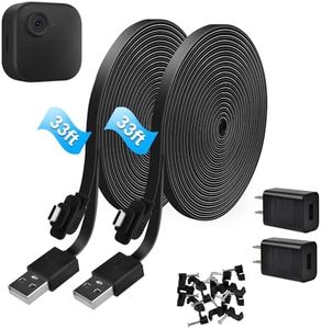 StartVision 2 Pack 33ft/10m Power Cable and Adapter Compatible with Blink Outdoor 4 (4th Gen),Weatherproof Flat Extension USB Cable for Blink Outdoor 4 (4th Gen) Camera (Camera not Included)