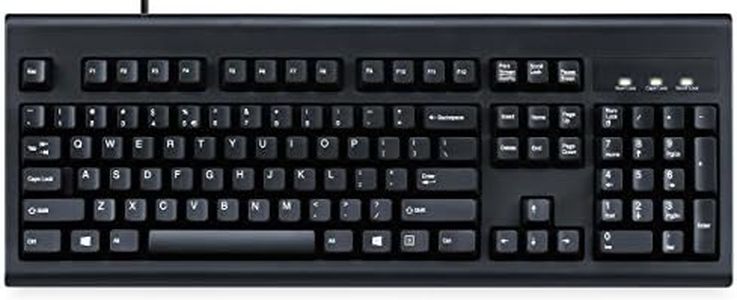 Perixx PB-106US-11204 PERIBOARD-106 US B, Performance Wired Keyboard 20 Million Key Press Life, Full Size, 17.9"x6.6"x1.7", Black