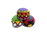 Mia Jewel Shop Guatemalan Handcrafted Crochet Assorted Pattern Hacky Ball Foot Bag Sack Multicolored Set of 3, 6, 12, or 24 (Set of 3)