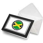 Greeting Cards Black (Insert) - Kingston Jamaica Caribbean Flag Blank Greetings Card Birthday Kids Party Boys Girls #5519