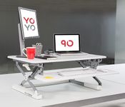 Yo-Yo Desk® - Height Adjustable Standing Desk Superior sit-stand solution suitable for all workstations and standing desk workplaces. (90cm, White)