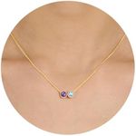 Sistble Amethyst Necklace Mothers Day Gifts for Women Gold Birthstone Necklace March Birthstone Necklaces February Birthday Gift for Mom Aquamarine Jewelry for Women
